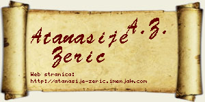 Atanasije Žerić vizit kartica